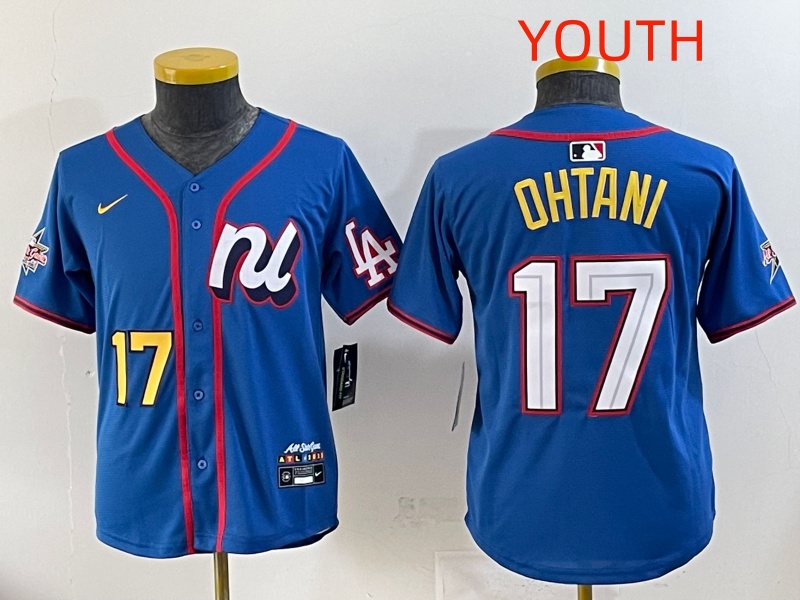 Youth 2025 Los Angeles Dodgers #17 Ohtani Blue Nike  2025 MLB All Star Jersey style 003->youth mlb jersey->Youth Jersey